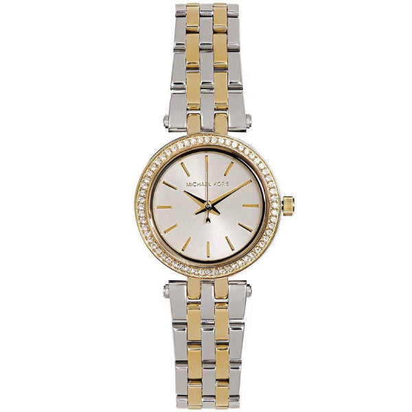 Michael Kors Darci White Dial Two Tone Steel Strap Watch for Women - MK3323