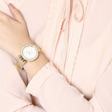 Michael Kors Darci White Dial Gold Steel Strap Watch for Women - MK3727