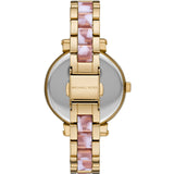 Michael Kors Sofie Crystals Mother of Pearl Pink Dial Two Tone Steel Strap Watch For Women - MK4344