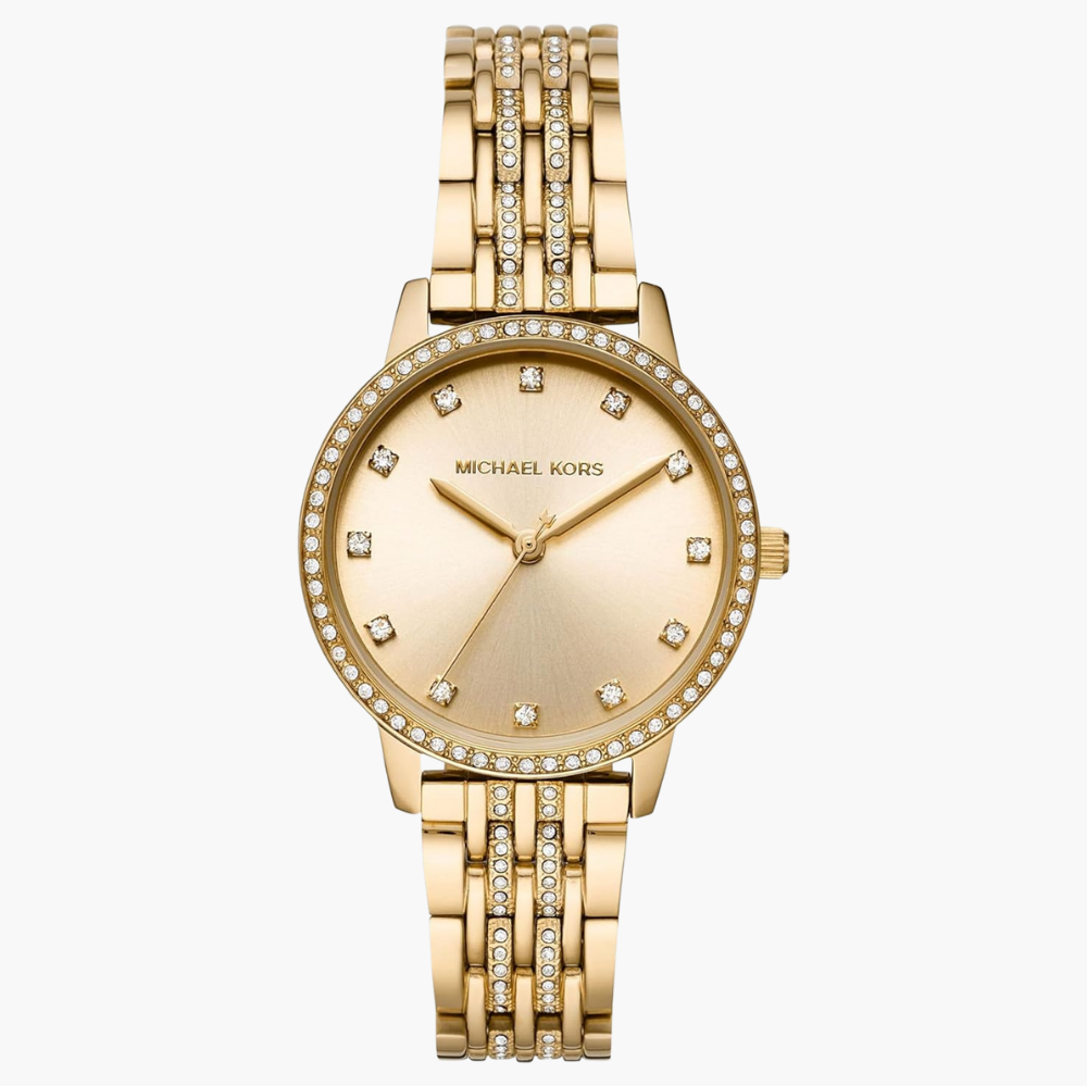 Michael Kors Melissa Quartz Gold Dial Gold Steel Strap Watch for Women - MK4368