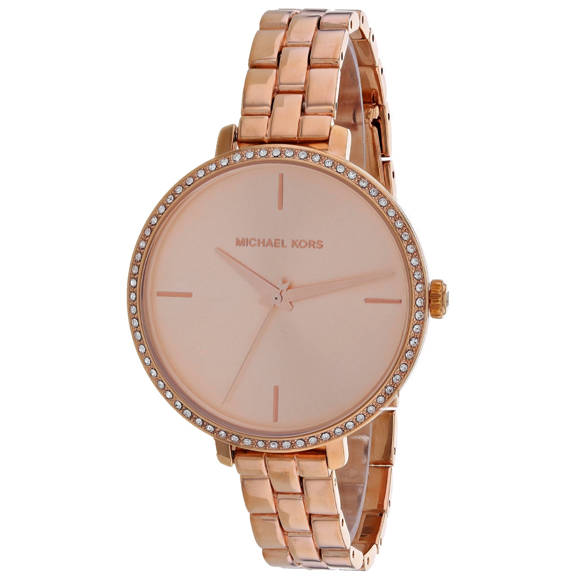 Michael Kors Charley Three-Hand Analog Rose Gold Dial Rose Gold Steel Strap Watch for Women - MK4400