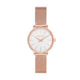 Michael Kors Pyper Quartz Mother of Pearl White Dial Rose Gold Mesh Strap Watch For Women - MK4588