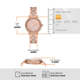 Michael Kors Abbey Three-Hand Analog Crystals Rose Gold Dial Rose Gold Steel Strap Watch for Women - MK4617