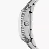 Michael Kors Emery Pave Double Wrap Crystals White Dial Silver Steel Strap Watch for Women - MK4836