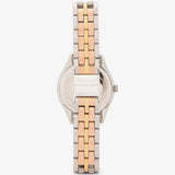 Michael Kors Harlowe Three-Hand Mother of Pearl White Dial Tri Tone Steel Strap Watch for Women - MK4846
