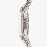 Michael Kors Harlowe Three-Hand Mother of Pearl White Dial Tri Tone Steel Strap Watch for Women - MK4846