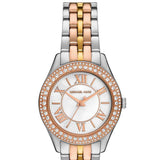 Michael Kors Harlowe Three-Hand Mother of Pearl White Dial Tri Tone Steel Strap Watch for Women - MK4846
