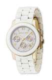 Michael Kors Runway Chronograph White Dial White Steel Strap Watch for Women - MK5145