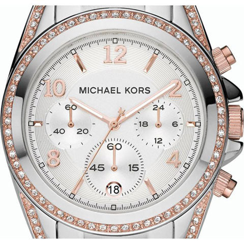 Michael Kors Blair Chronograph Silver Dial Silver Steel Strap Watch for Women - MK5459