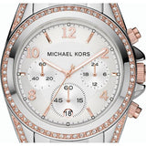 Michael Kors Blair Chronograph Silver Dial Silver Steel Strap Watch for Women - MK5459