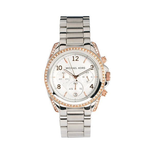 Michael Kors Blair Chronograph Silver Dial Silver Steel Strap Watch for Women - MK5459