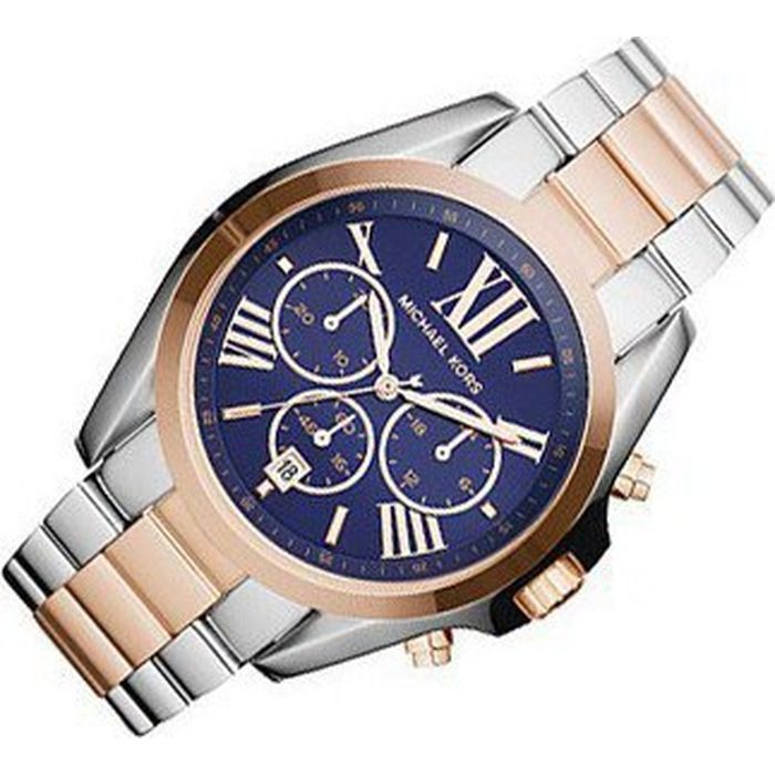 Michael Kors Bradshaw Blue Dial Two Tone Steel Strap Watch for Women - MK5606