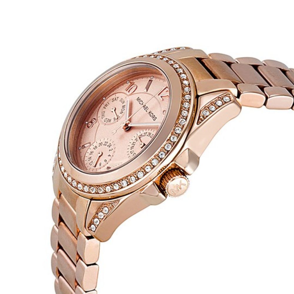 Michael Kors Blair Rose Gold Dial Rose Gold Steel Strap Watch for Women - MK5613