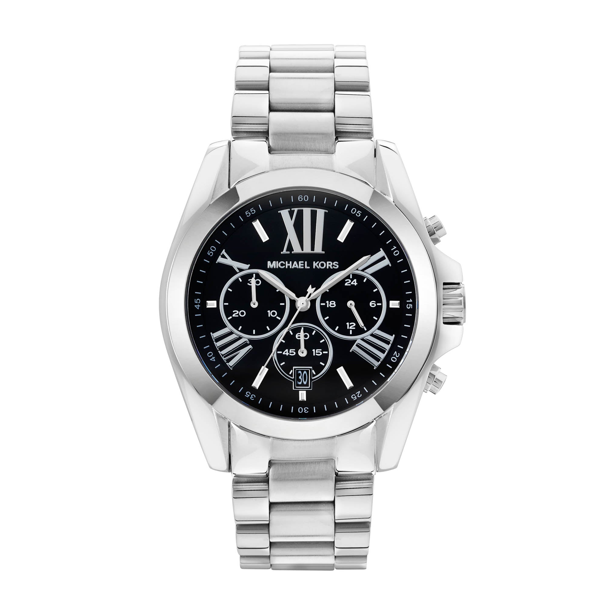Michael Kors Bradshaw Black Dial Silver Steel Strap Watch for Men - MK5705
