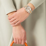 Michael Kors Lexington Chronograph Silver Dial Two Tone Steel Strap Watch for Women - MK5735