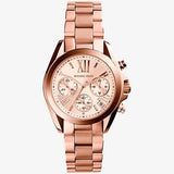 Michael Kors Bradshaw Chronograph Rose Gold Dial Rose Gold Steel Strap Watch for Women - MK5799