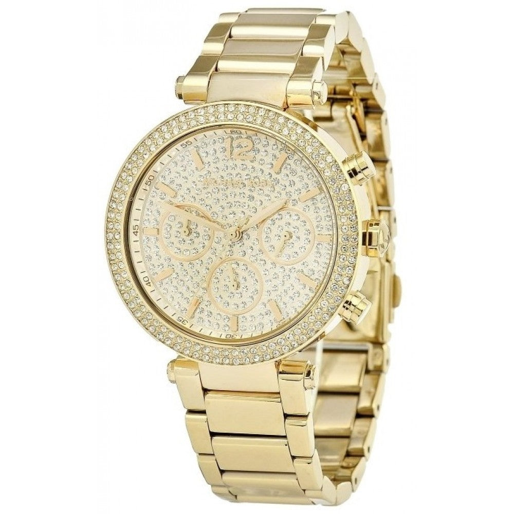 Michael Kors Parker Gold Dial Gold Steel Strap Watch for Women - MK5856
