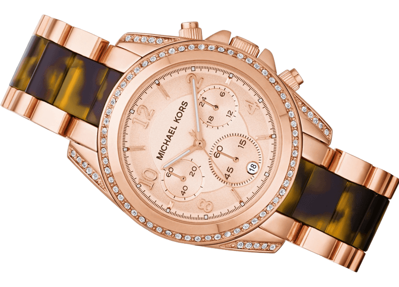 Michael Kors Blair Rose Gold Dial Two Tone Steel Strap Watch For Women - MK5859