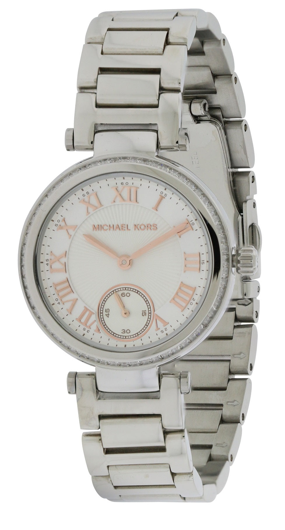 Michael Kors Skylar Quartz White Dial Silver Steel Strap Watch For Women - MK5970