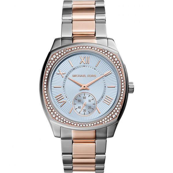 Michael Kors Bryn Quartz Blue Dial Two Tone Steel Strap Watch For Women - MK6136
