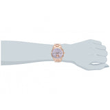 Michael Kors Runway Chronograph Purple Dial Rose Gold Steel Strap Watch For Women - MK6163