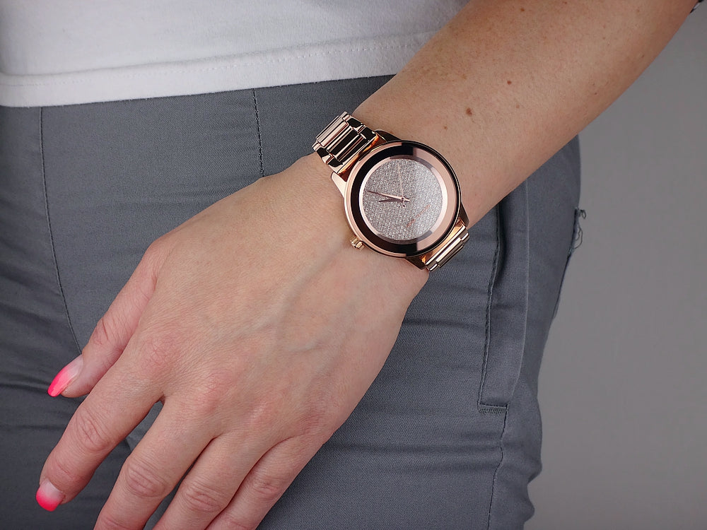 Michael Kors Kinley Rose Gold Dial Rose Gold Steel Strap Watch for Women - MK6210