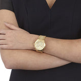 Michael Kors Cooper Gold Dial Gold Steel Strap Watch for Women - MK6274