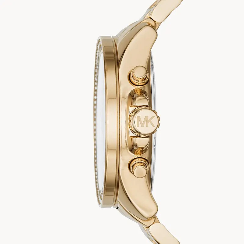 Michael Kors Wren Purple Dial Gold Steel Strap Watch for Women - MK6290