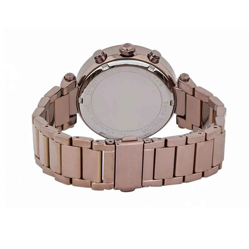 Michael Kors Parker Analog Quartz Brown Dial Brown Steel Strap Watch For Women - MK6378