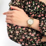 Michael Kors Mini Camille Chronograph White Dial Rose Gold Steel Strap Watch For Women - MK6844