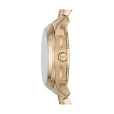 Michael Kors Runway Mercer Analog Brown Dial Gold Steel Strap Watch For Women - MK6855
