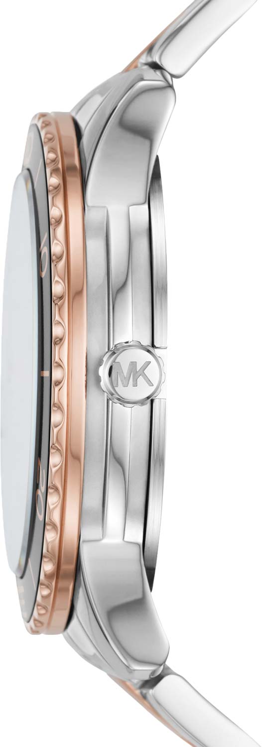 Michael Kors Runway Quartz Black Dial Two Tone Steel Strap Watch For Women - MK6960