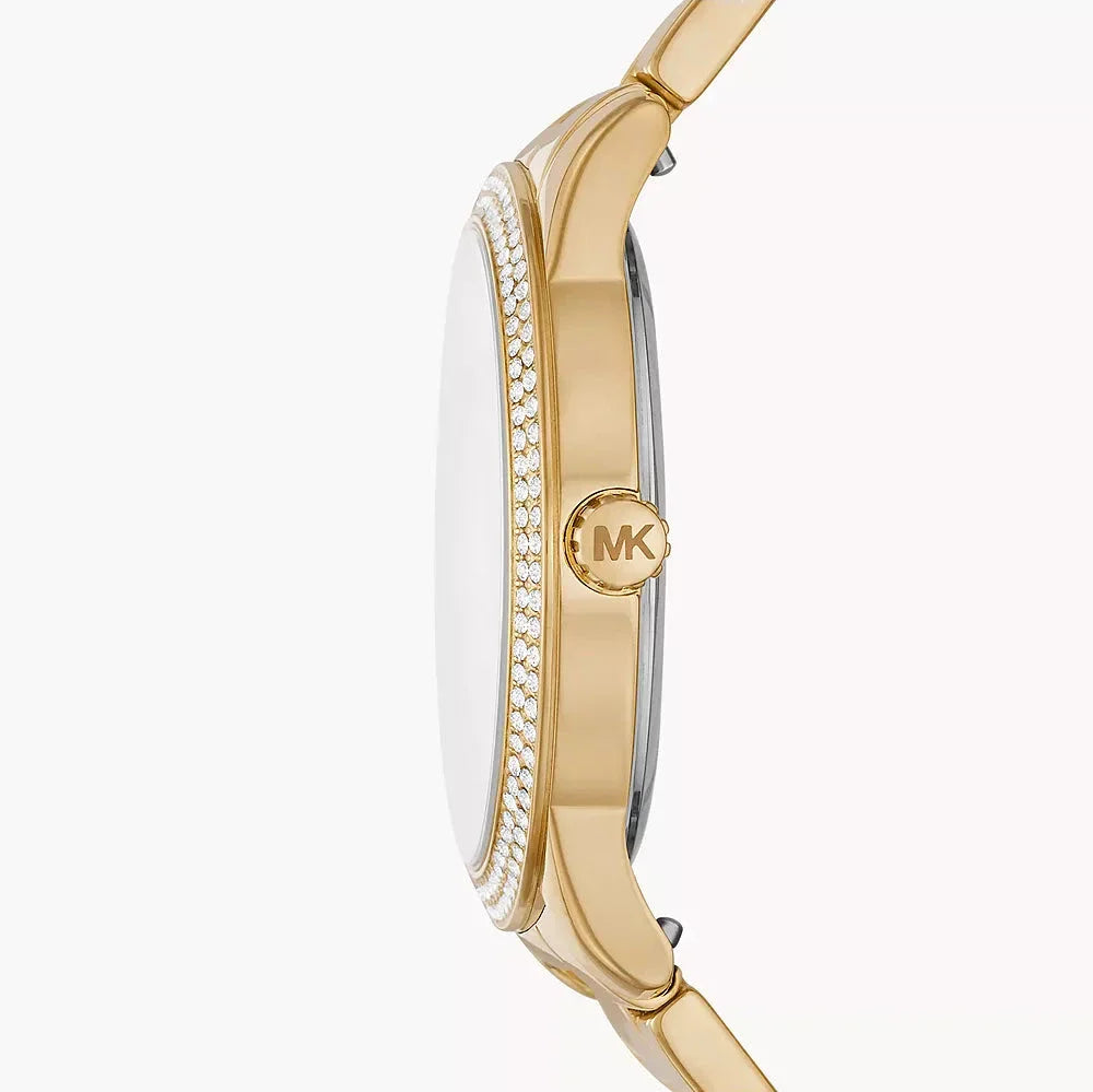 Michael Kors Tibby Multifunction White Dial Gold Steel Strap Watch for Women - MK6969