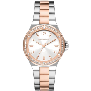 Michael Kors Lennox Three Hand Quartz Silver Dial Two Tone Steel Strap Watch For Women - MK6989