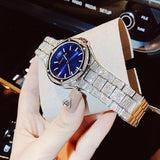 Michael Kors Lennox Three Hand Blue Dial Silver Steel Strap Watch For Women - MK6990