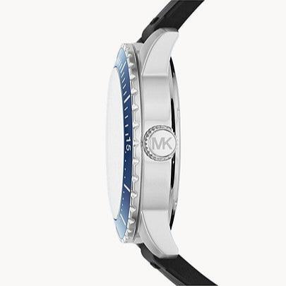 Michael Kors Cunningham Multifunction Blue Dial Black Rubber Strap Watch For Men - MK7160