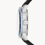 Michael Kors Cunningham Multifunction Blue Dial Black Rubber Strap Watch For Men - MK7160