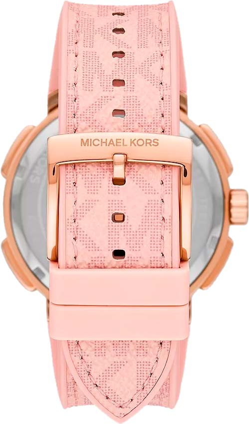 Michael Kors Sidney Multifunction White Dial Pink Silicone Strap Watch For Women - MK7222