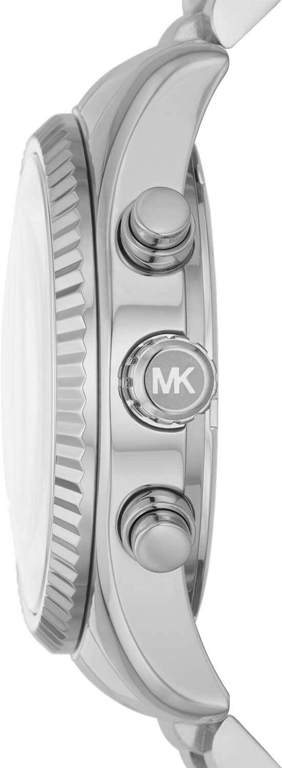 Michael Kors Parker Chronograph White Dial White Leather Strap Watch For Women - MK7226