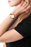 Michael Kors Camille Quartz White Dial Gold Steel Strap Watch For Women - MK7255
