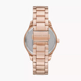 Michael Kors Runway Three-Hand Silver Dial Rose Gold Steel Strap Watch for Women - MK7473