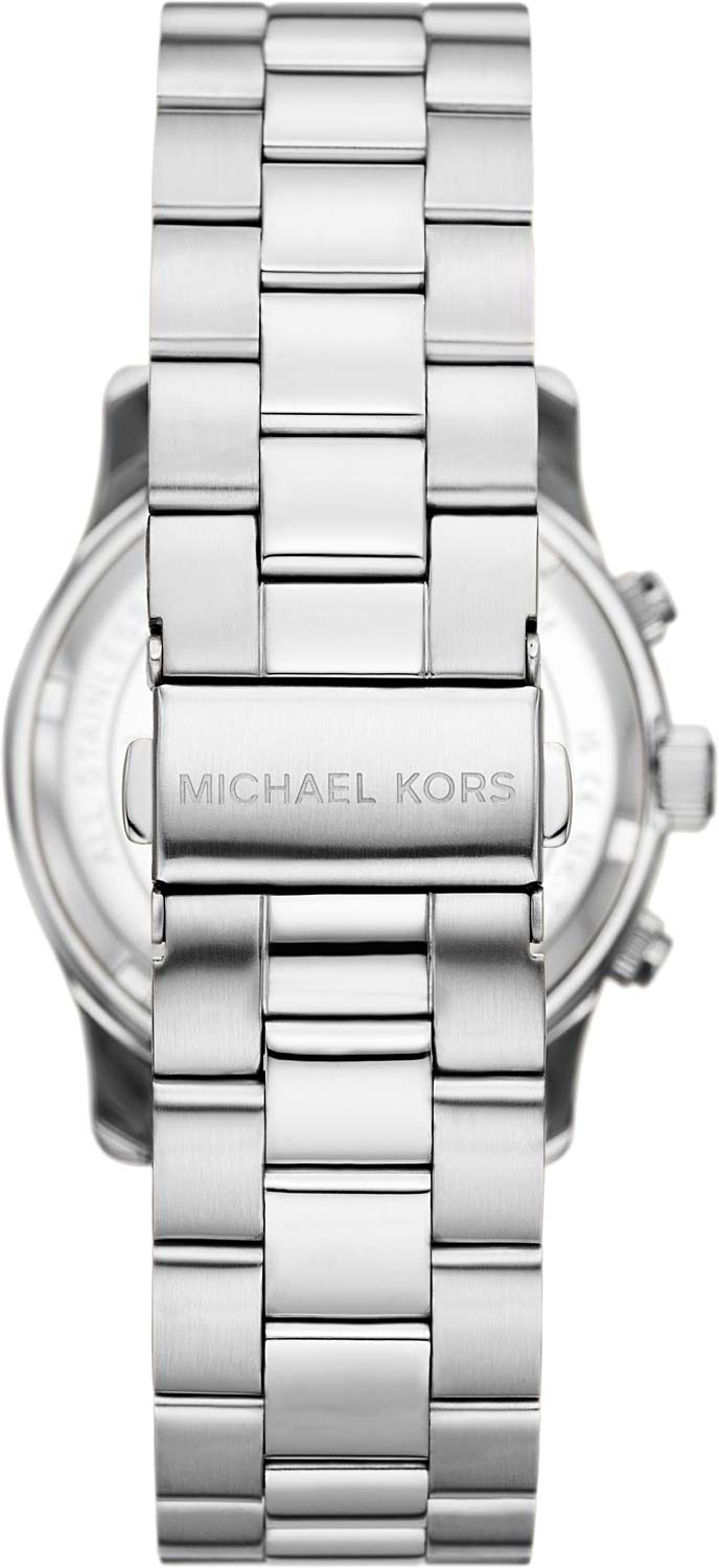 Michael Kors Runway Chronograph Silver Dial Silver Steel Strap Watch For Women - MK7325