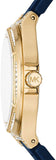 Michael Kors Lennox Three Hand White Dial Blue Silicone Strap Watch For Women - MK7333