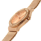 Michael Kors Lennox Three Hand Rose Gold Dial Rose Gold Mesh Strap Watch For Women - MK7336