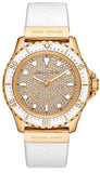 Michael Kors Everest Analog Gold Dial White Silicone Strap Watch For Women - MK7357