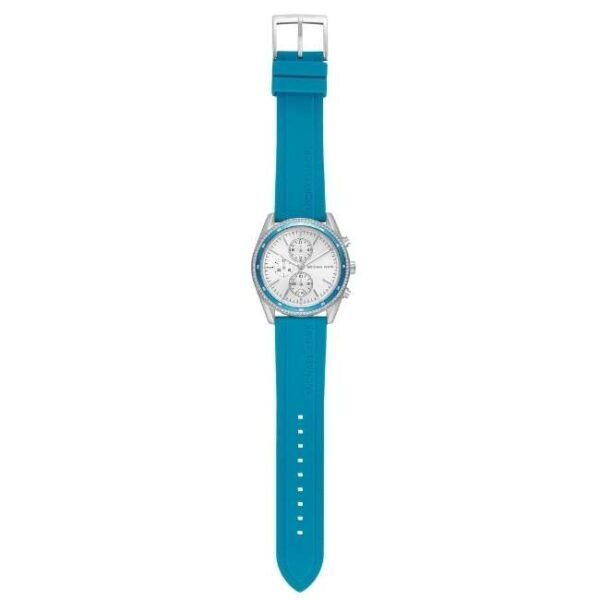 Michael Kors Hadyn Analog Silver Dial Blue Rubber Strap Watch for Women - MK7485