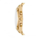 Michael Kors Lennox Chronograph White Dial Gold Steel Strap Watch For Men - MK9120