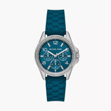Michael Kors Mini Pilot Pave Blue Dial Blue Silicone Strap Watch for Women - MKO1004