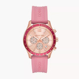 Michael Kors Berkley Quartz Rose Gold Dial Pink Rubber Strap Watch for Women - MKO1039