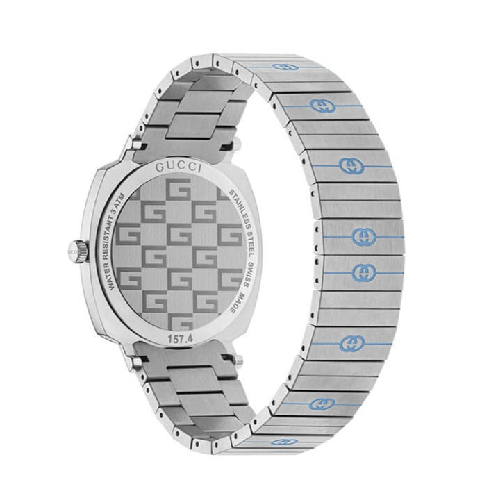Gucci Grip Quartz Silver Dial Silver Steel Strap Watch For Women - YA157437